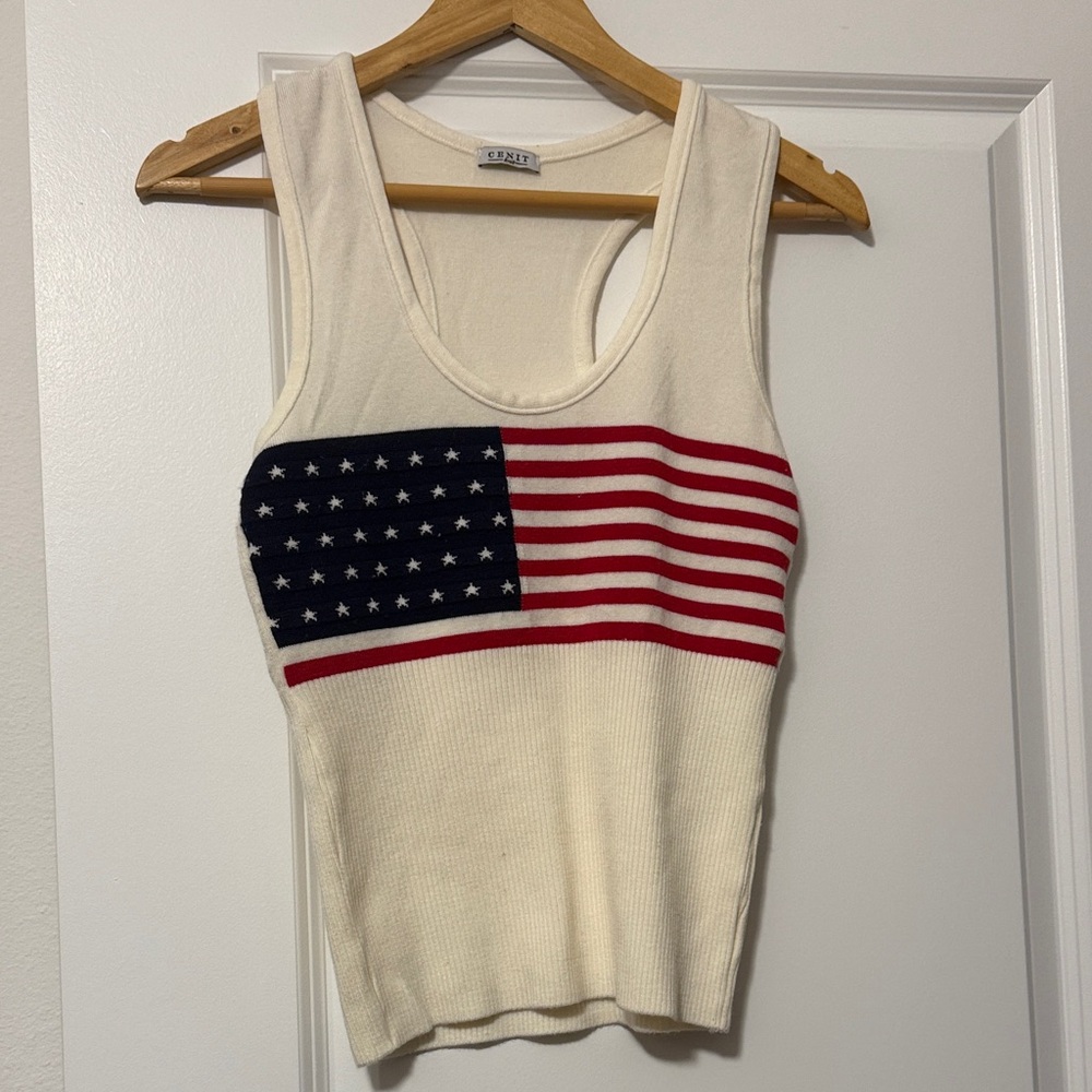 Cenit knit Tank Top - Cream and Navy